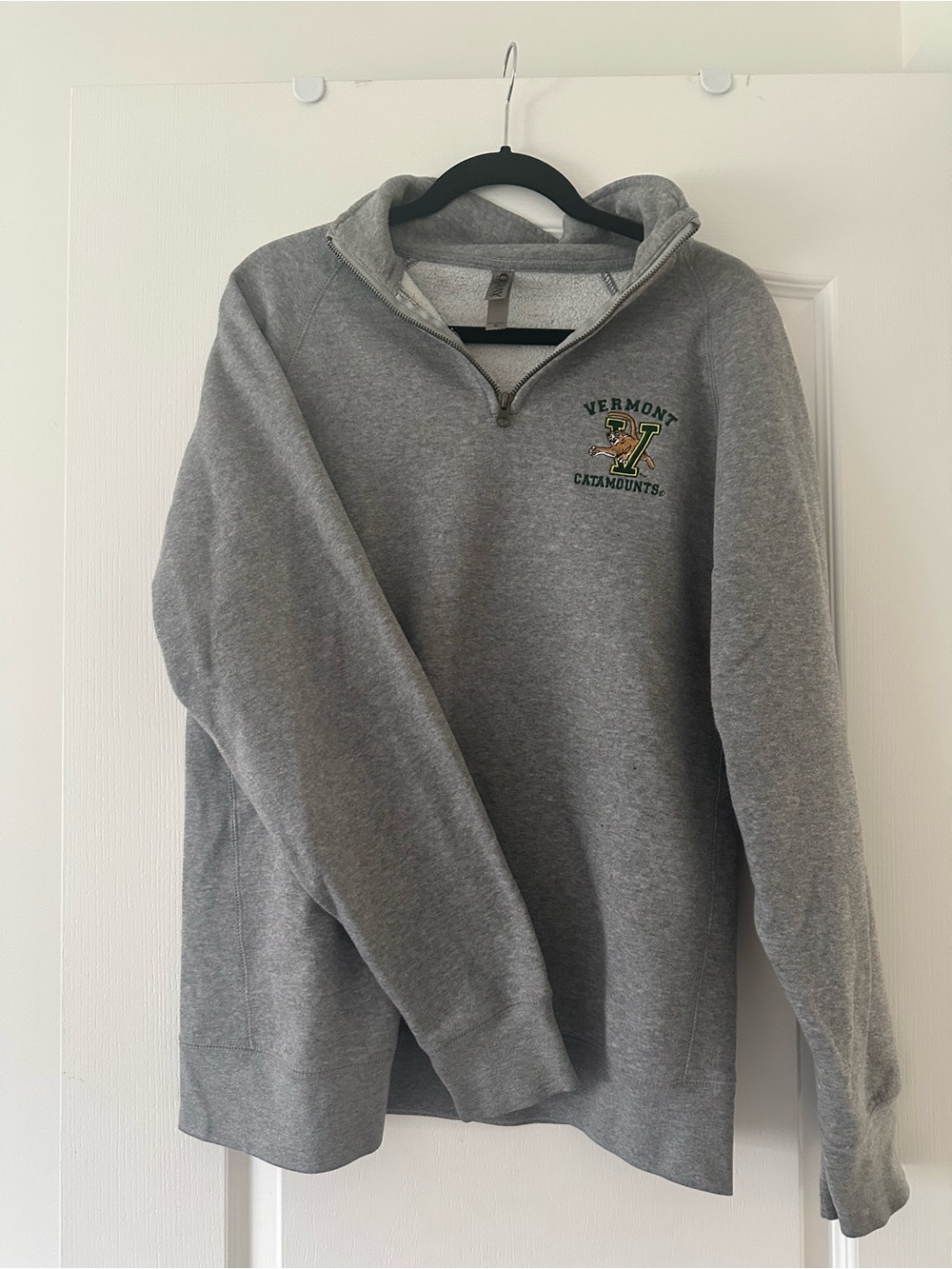 Oura Gray Quarter-Zip Pullover with Vermont Embroidery
